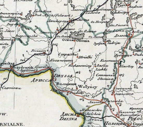 карта Дриссенского уезда 1821 года