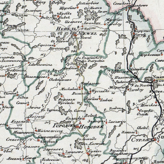карта Городокского уезда 1821 года