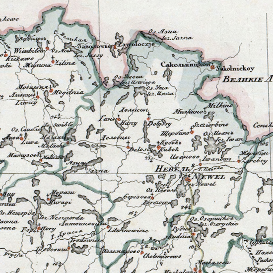 карта Невельского уезда 1821 года