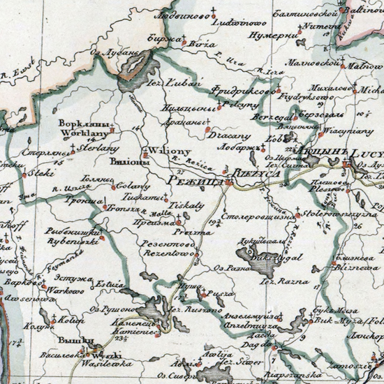 карта Режицкого уезда 1821 года