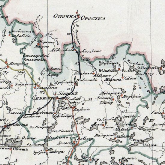 карта Себежского уезда 1821 года