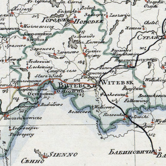 карта Витебского уезда 1821 года