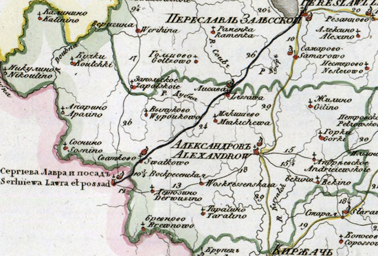карта Александровского уезда 1821 года