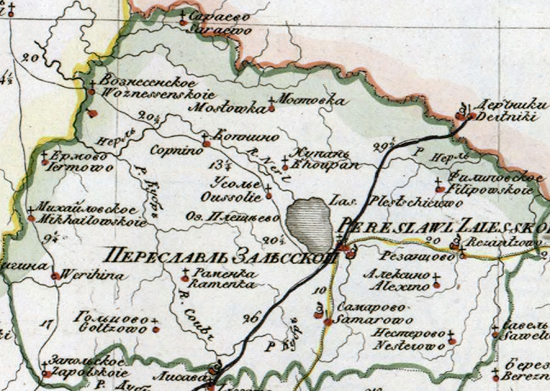 карта Переславского уезда 1821 года