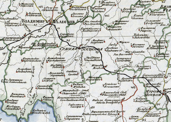 карта Судогодского уезда 1821 года