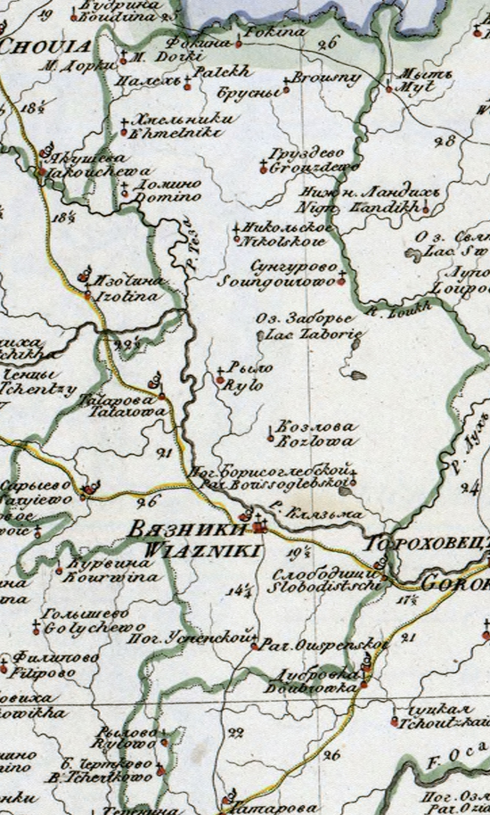 карта Вязниковского уезда 1821 года