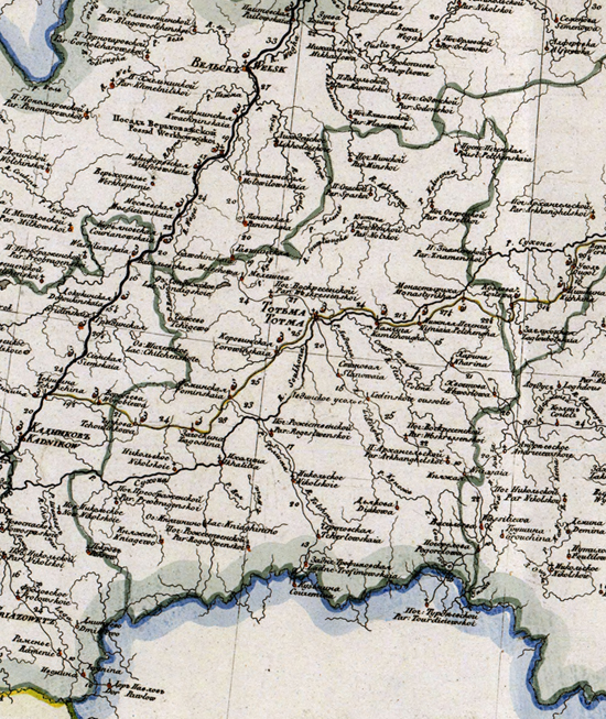 карта Тотемского уезда 1821 года