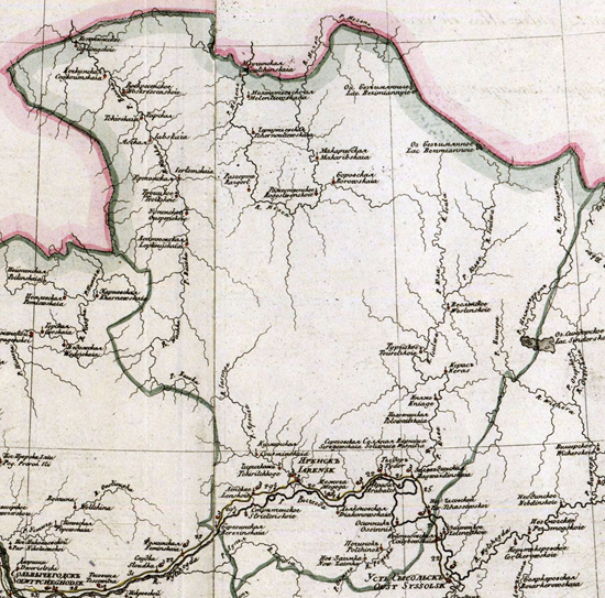 карта Яренского уезда 1821 года