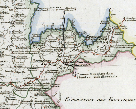 карта Новохоперского уезда 1821 года