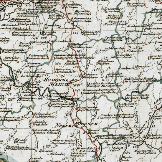 карта Нолинского уезда 1821 года