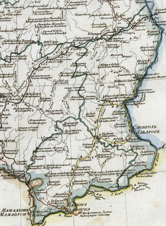 карта Сарапульского уезда 1821 года
