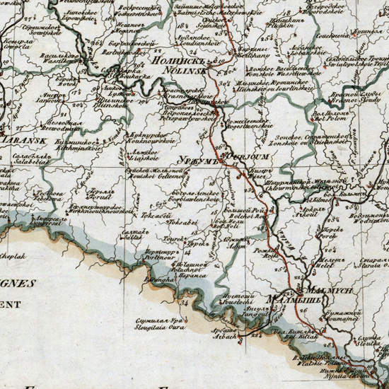 карта Уржумского уезда 1821 года