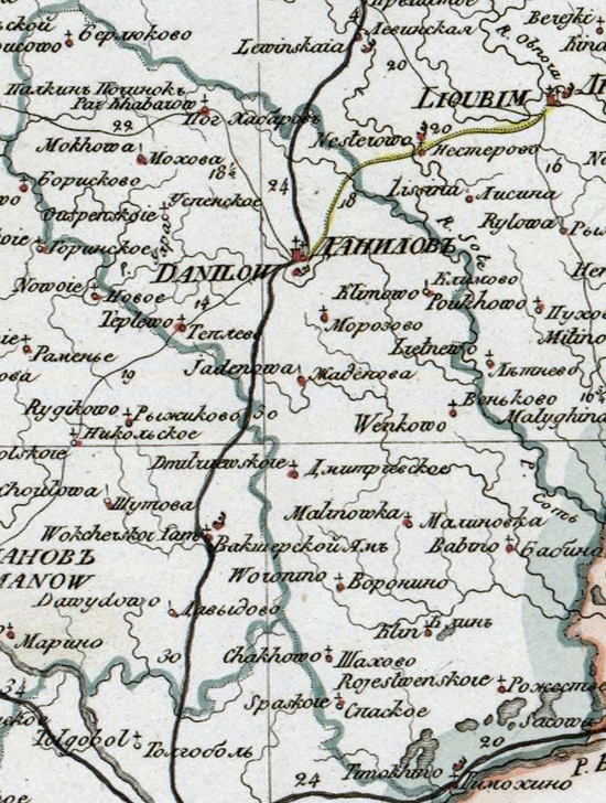 карта Даниловского уезда 1821 года