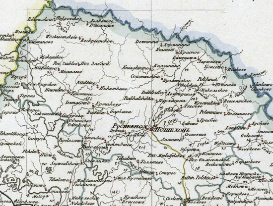 карта Пошехонского уезда 1821 года
