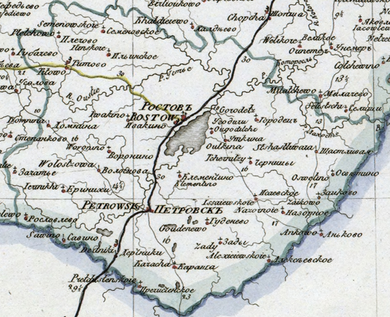 карта Ростовского уезда 1821 года